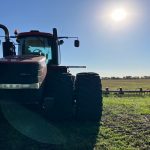 Tractor in a field near Birtle, Manitoba