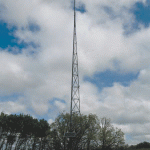 This tower in Miller Farm  Equipment’s RTK tower network provides  a base station for all tractors within a six mile radius, or so. Farms  that subscribe to this service can forego the cost and inconvenience  of a mobile base station. Photo courtesy Gord Mcmaster, Miller Farm  Equipment.
