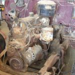 an old six-cylinder engine in a 1948 GMC pickup