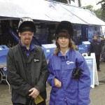 Man and woman in welding gear.