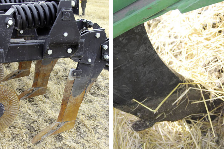 Soil tilling shanks.