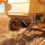 Combine in a field.