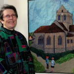 Cindy Hoppe with one of her pieces.