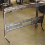 The windshield frame on Project CJ3A had a surprise for us we hadn’t noticed, a bullet hole that had to be repaired before the part could be painted. 