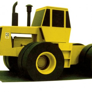 cardboard model of a belted tractor