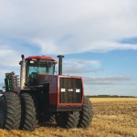 tractor in a field