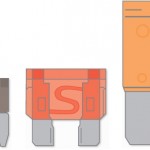 Modern blade fuses have replaced older glass-tube fuses on vehicles and machinery. Blade fuses come in three size: (left to right) low profile mini, mini, regular and maxi. Larger types have higher Amp ratings.