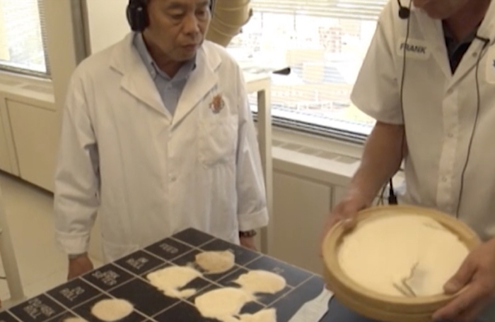 demonstrating flour varieties