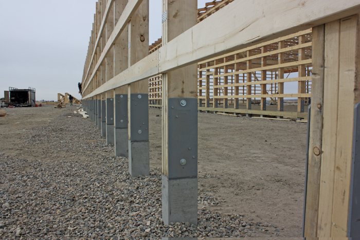 building foundation with posts