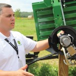 Louis Rodriguez points out the features of the Deere-designed, double-tie knotter.