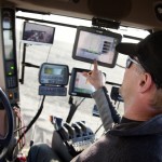 farmer in a tractor cab