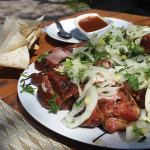 Eating shashlik in Ukraine