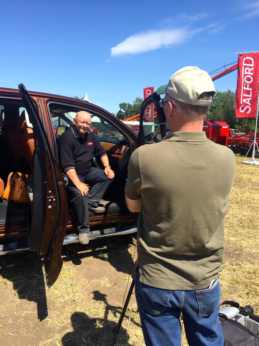 Scott Garvey interviewing Eric Descarries, an automotive journalist, about the Toyota Tundra.