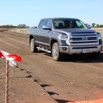 Field editor Lisa Guenther and machinery editor Scott Garvey took a new Toyota pickup onto an off-road test track at the show to film footage for a new e-QuipTV episode.
