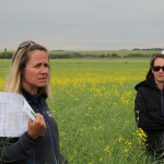 Glenda Clezy, agronomy trial manager at DuPont Pioneer and Nicole Buitenhuis, Edam-area farmer and Pioneer seed rep at EvolveAg's field day south of Mervin, Sask.