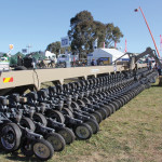Another Australian-built machine. This NDF narrow-fold planter with single-disc openers is designed to seed small grains from an air cart or be equipped with electric-drive vacuum planter openers. It’s available in working widths up to 24 metres (77 feet).
