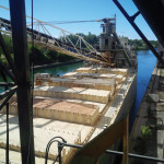 A laker vessel sits docked at the grain terminal awaiting filling.