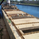A laker vessel sits docked at the grain terminal awaiting filling.