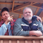 Mike Lamb, left, giving the author some last minute advice on the next well-planned pheasant hunting trip.