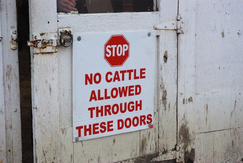The kind of signage you'll only see at a livestock show.