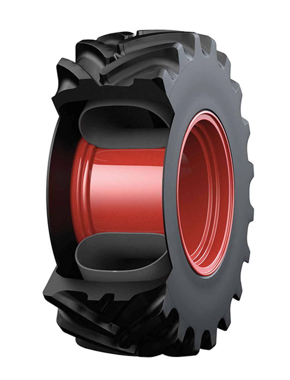 The Mitas AirCell allows for quick changes to tire inflation pressure and mounts on standard ag tire rims without special tools.