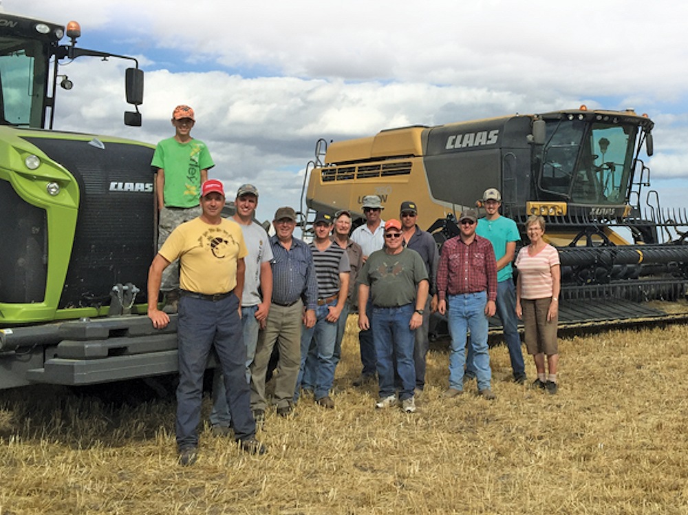 Marcel van Staveren (left), shown here along with his harvest crew, has already planned out most of his acres for 2016.