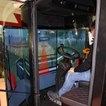 There were several simulators at the show that visitors could get into and try their hands at things like driving a virtual combine.