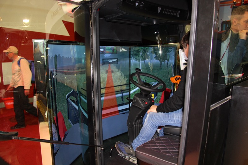 There were several simulators at the show that visitors could get into and try their hands at things like driving a virtual combine.
