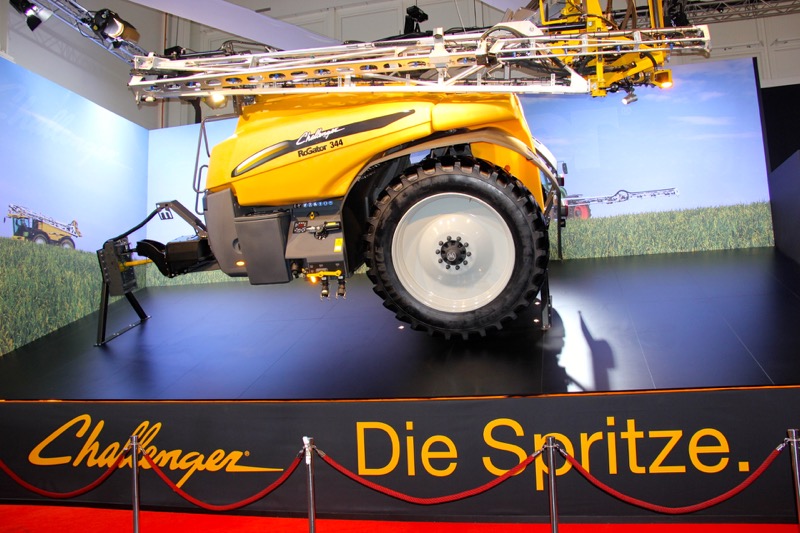 AGCO's Challenger brand decided to hang its newest pull-type sprayer on the wall.