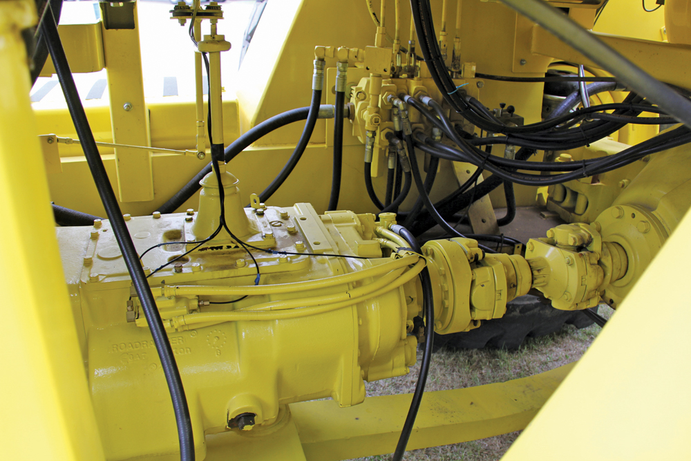 A 13-speed truck transmission delivers power to the Clarke rear drive axle.