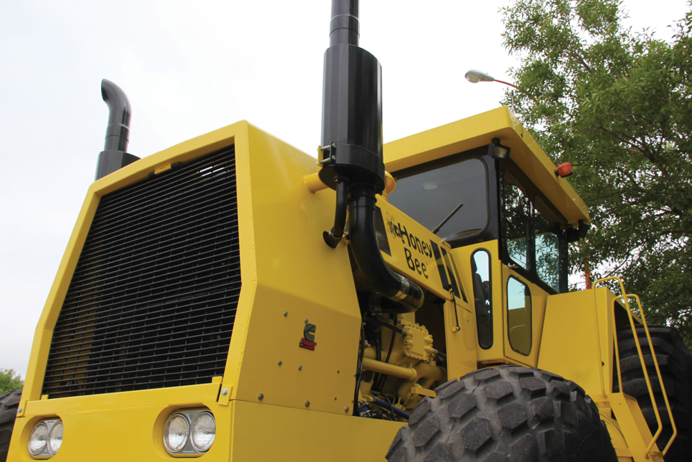 The insulated cab is built out of 2x2-inch square tubing and has a large roof to shade the glass from the summer sun.