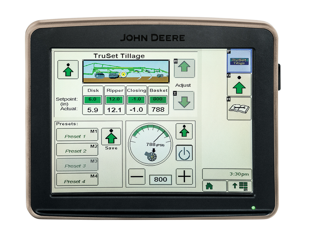 How John Deere TruSet looks on a monitor.