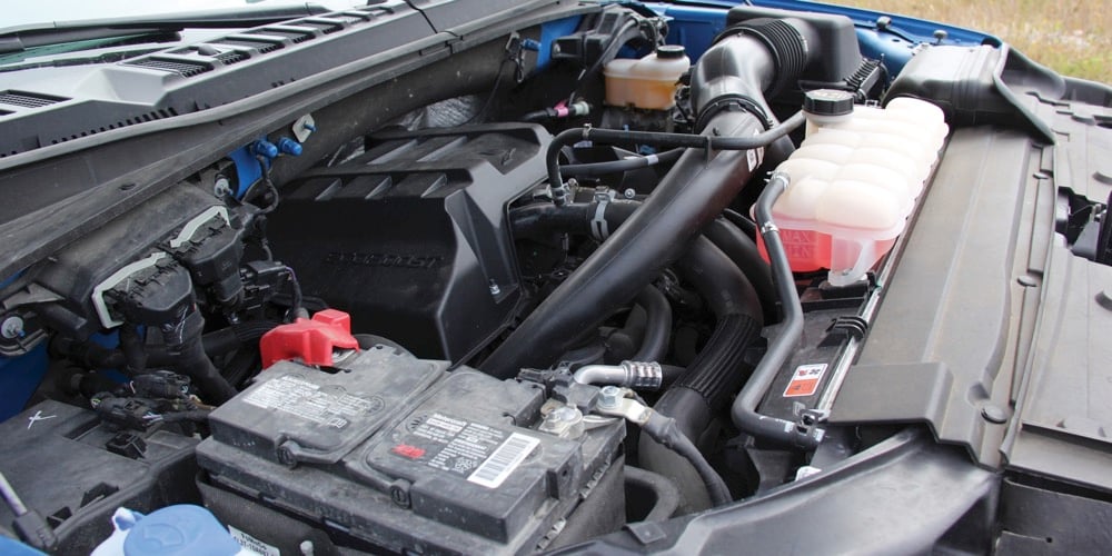 The 2.7 litre EcoBoost engine in this Ford is almost hard to find under the hood, but its power and performance impressed all the judges, even when towing a trailer.