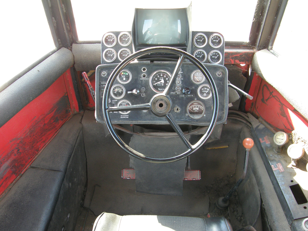 The cab interior was relatively Spartan. 