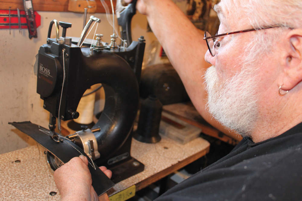 Brad Funk working on a piece.