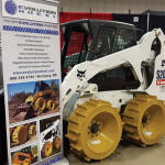 Steel wheels built by Evolution Wheel in Winnipeg are specially designed for skid steer loaders. They offer better floatation and traction than ordinary tires, according to the manufacturer.