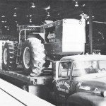 Leaving the factory a few years after tractor production began, this truck is loaded with model 145 Versatile tractors.