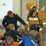 Children learn about fire safety at a Progressive Agriculture Safety Day in the Humboldt, Sask., area.