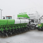 Clean Seed Capital Group held a ceremony to mark the launch of the first production CX6 Smart Seeder outside the manufacturing facility in Steinbach, Manitoba. The event went ahead despite a sudden April snowstorm.