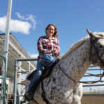Evie Carver and Blue Jeans await their turn during the gymkhana during the Bonnyville Fall Fair and Farmers’ Market.