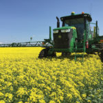 Mike Nelson’s sprayer not only applied herbicide and fungicide treatments, but also foliar nutrient products on a 160-acre field ear marked for a canola yield challenge.