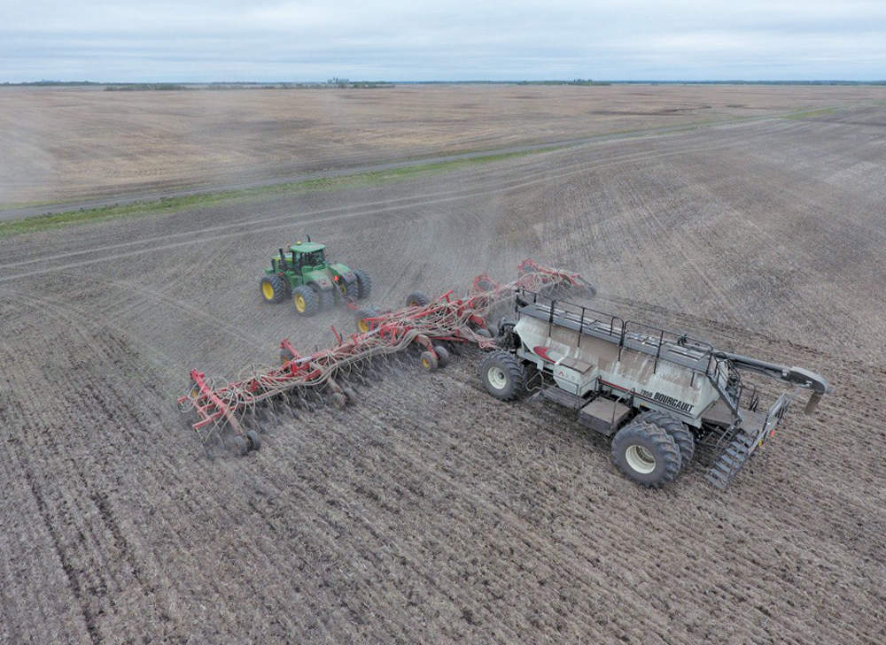 Kris Mayerle took a shot at the 100-bushel canola challenge on his farm, KRM Farms at Tisdale, Sask.