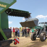 The hopper is unloaded in a way similar to a combine.