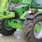 The front and rear drive axles are an in-house design.