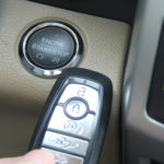 Like most new vehicles, the F350 doesn’t need an actual ignition key. Just keep this fob in your pocket and press the start button.