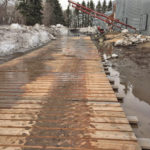 This wooden rig mat road was built by Matt Undlin.