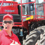 Mark Burns, marketing manger for application equipment, explains the features of the Trident 5550.