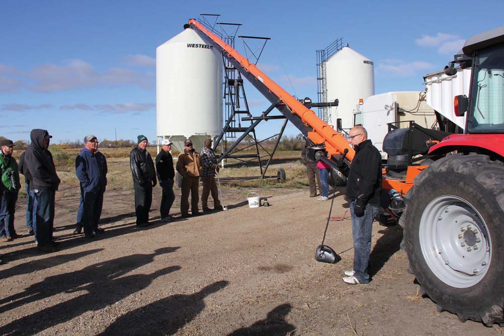 Dan Bardi of Ag Growth International talks soybean handling and storage with farmers and industry.