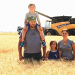 Brent and Kirsty Oswald, along with their children Taylor, 9, and Brenden, 6, run a mixed dairy and grain farm near Steinbeck, Man.