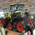 Claas, which currently only markets a limited line of products in North America, showed off its soon-to-be-released half track tractor.